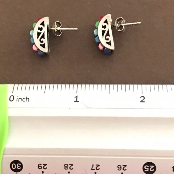 Silpada Sterling Silver Post Earrings Colorful stones - Picture 7 of 8